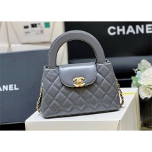 Chanel Shiny Aged Calfskin Mini Shopping Bag AS4416 gray 2024 (ORIGINAL QUALITY)