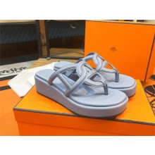 Hermes 4.5cm Gipsy sandal in calfskin blue 2023