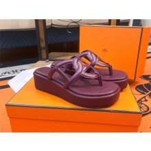 Hermes 4.5cm Gipsy sandal in calfskin burgundy 2023