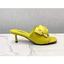 Prada Heel 5.5cm Embellished leather mules yellow 2023