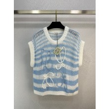 loewe Anagram vest in mohair white/blue 2023