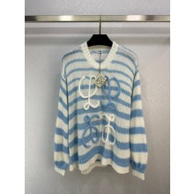 loewe Anagram sweater in mohair white/blue 2023