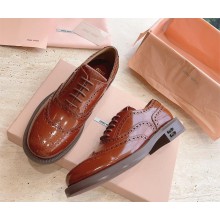 Church's X Miu Miu Brushed Leather Oxford Brogue Shoes brown 2023