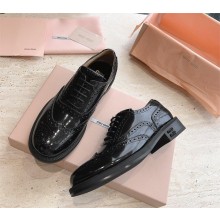 Church's X Miu Miu Brushed Leather Oxford Brogue Shoes black 2023