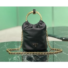 Prada Black mini bucket bag in nappa leather 1BC227 2024