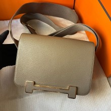 hermes geta bag elephant gray in chevre leather 2023(handmade)
