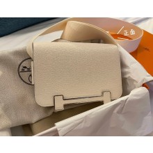 hermes geta bag off white in chevre leather 2023(handmade)