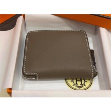 HERMES SILK'IN COMPACT WALLET IN ORIGINAL EPSOM LEATHER ELEPHANT GRAY 2023