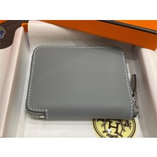 HERMES SILK'IN COMPACT WALLET IN ORIGINAL EPSOM LEATHER BLUE LINEN 2023