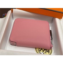 HERMES SILK'IN COMPACT WALLET IN ORIGINAL EPSOM LEATHER PINK 2023