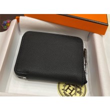 HERMES SILK'IN COMPACT WALLET IN ORIGINAL EPSOM LEATHER BLACK 2023