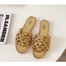 valentino mesh and rockstud sandals gold 2022