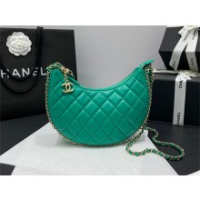 Chanel Small Hobo Bag in Lambskin AS3917 green 2023