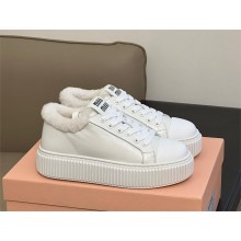 Miu Miu white Bleached leather sneakers 5E892D 2023