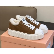 Miu Miu brown Bleached leather sneakers 5E892D 2023
