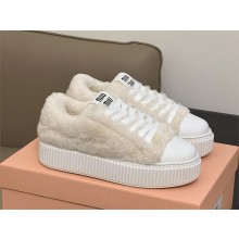 Miu Miu white Shearling sneakers 5E988D 2023
