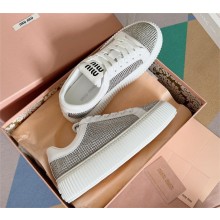 Miu Miu Suede and smooth leather sneakers 5E043E white 2023
