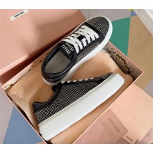 Miu Miu Suede and smooth leather sneakers 5E043E black 2023