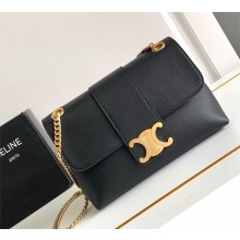 Celine Medium Victoire Bag in SUPPLE CALFSKIN Black/GOLD 2024