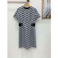 LOUIS VUITTON Malletage Tweed Martingale Dress 2024