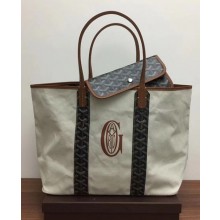 Goyard Logo Print Saint Louis Pertuis Reversible Tote Beach PM/GM Bag Brown