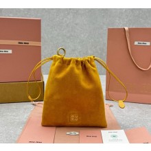 Miu Miu suede leather Duchesse pouch 5NG010 Sunny Yellow  2024