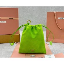 Miu Miu suede leather Duchesse pouch 5NG010 green 2024