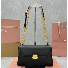 Miu Miu Leather shoulder bag 5BD266 black  2024