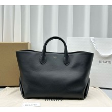 Khaite Envelope Pleat large textured-leather tote black 2024