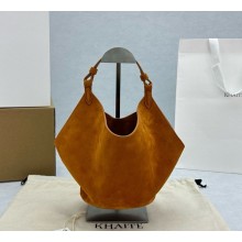 Khaite Lotus mini Calfskin suede tote Caramel  2024