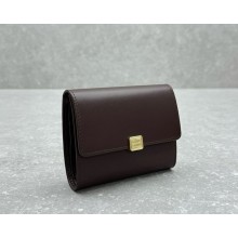 Miu Miu leather trifold wallet chocolate1121-2024ss
