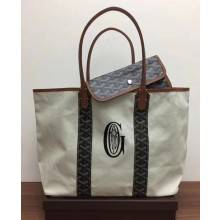Goyard Logo Print Saint Louis Pertuis Reversible Tote Beach PM/GM Bag Black