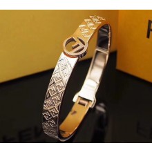 Fendi FF Logo Bracelet Pink Gold