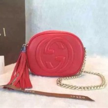 Gucci Soho leather mini chain bag 353965 Red