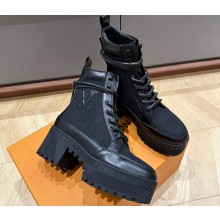 Louis Vuitton Laureate Platform Desert Boots in Textile Black 2023