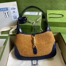Gucci camel straw effect jackie 1961 small shoulder bag 2021