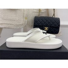 Chanel CC LOGO FLIP-FLOPS WHITE 2023 SS