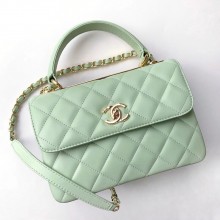Chanel Lambskin Trendy CC Flap With Top Handle Bag A92236 green 2022