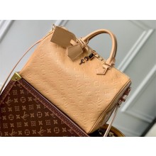 LOUIS VUITTON Monogram Empreinte cowhide leather Speedy Soft 30 M11323 Arizona Beige 2024
