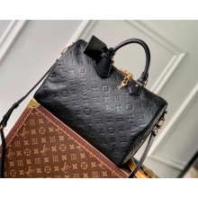 LOUIS VUITTON Monogram Empreinte cowhide leather Speedy Soft 30 M47186 black 2024