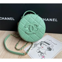chanel Grained Calfskin & Gold-Tone Metal Light Green Small Vanity Case AS3875 2023