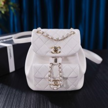chanel mini sheepskin duma backpack white AS2908