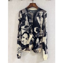 chanel coco lady printed wool cardigan 2023