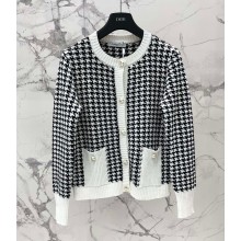 dior Black and White Houndstooth Technical cardigan 2023