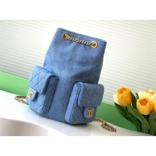 chanel backpack in blue denim AS5310 2025