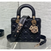DIOR Small Lady Dior My ABCDior Bag IN Black Cannage Lambskin 2025