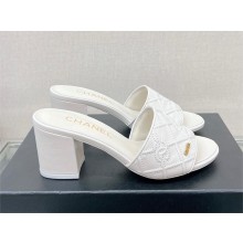 Chanel HEEL 7CM QUILTING CALFSKIN MULES white 2023