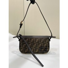 Fendi MINI Simply Brown FF jacquard fabric bag 2024