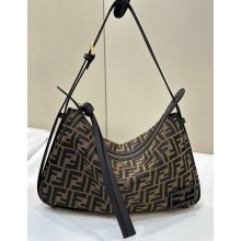 Fendi Medium Simply Brown FF jacquard fabric bag 2024