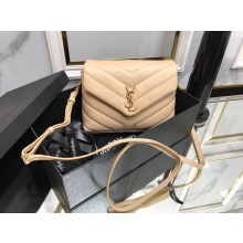 Saint Laurent Loulou Toy Bag in Matelassé "y" Leather 467072 apricot/gold